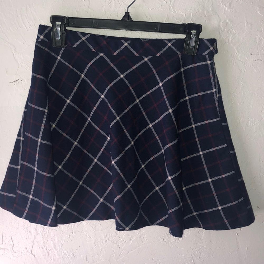 Navy blue, plaid school skirt